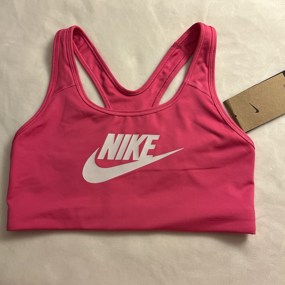 Nike Swoosh Futura Sports Bra PINK Size M | Item # 11009